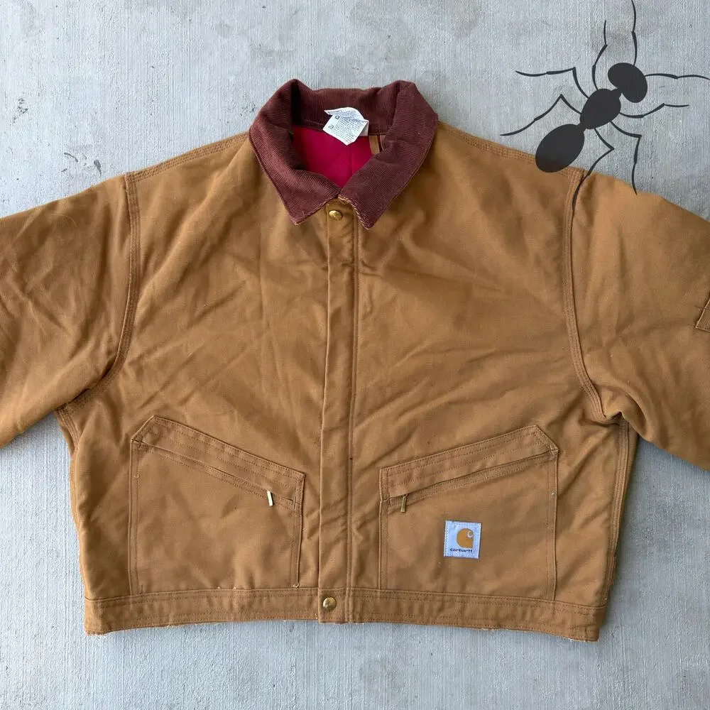 Carhartt brown cropped Detroit style work wear jacket - Picture 3 of 9